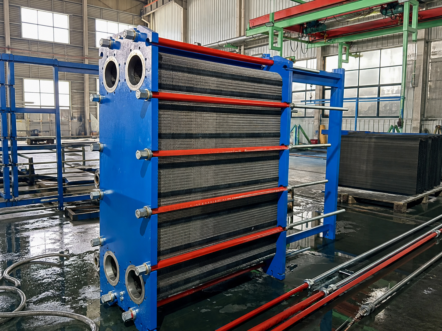 Plate heat exchanger assembly and final inspection